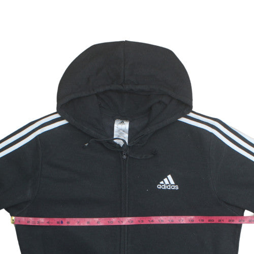 adidas Men's Black Full Zip Hoodie L Sports Fleece Sweatshirt