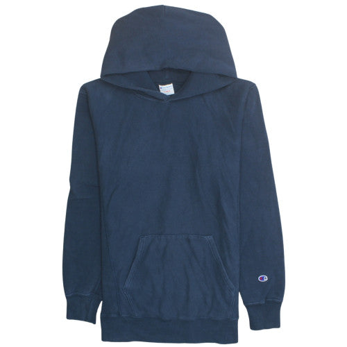 Champion Mens Navy Blue Pullover Hoodie Size L Cotton Blend