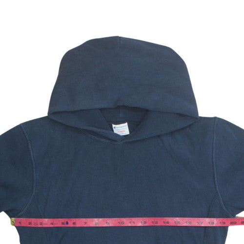 Champion Mens Navy Blue Pullover Hoodie Size L Cotton Blend