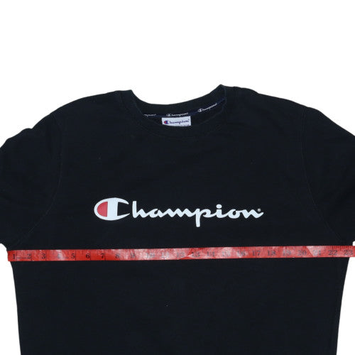 Champion Men's Black L Pullover Crew Neck Logo Sweatshirt