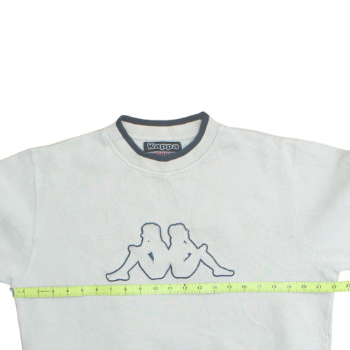 Kappa Men's White Medium Pullover Sweatshirt Logo Sportswear Vintage