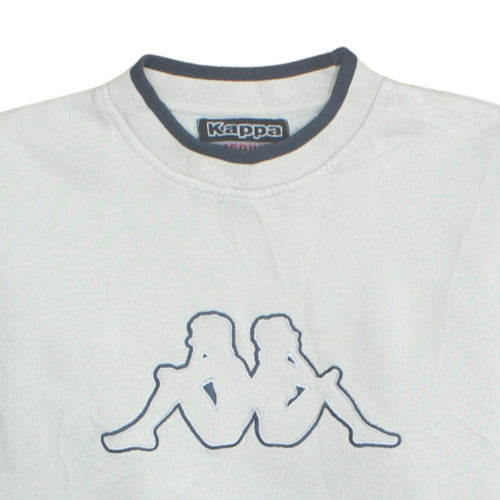 Kappa Men's White Medium Pullover Sweatshirt Logo Sportswear Vintage