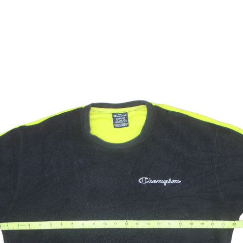 Champion Mens Black Neon Pullover Sweatshirt Medium Fleece Logo