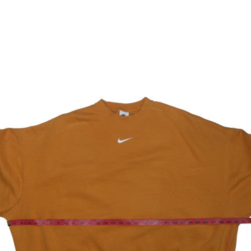 Nike Women Mustard Orange Crew Neck Pullover Sweatshirt M