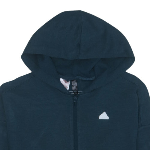Additional view of adidas boys’ blue full zip hoodie 14 years colourblock sportswear