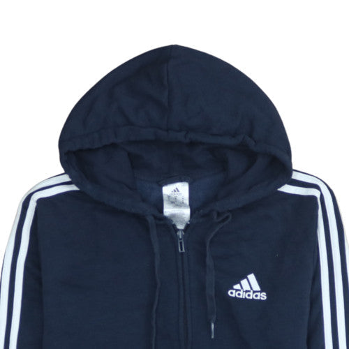 Additional view of Adidas men’s blue full zip hoodie medium sports fleece sweatshirt