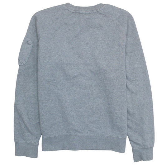 Nike Mens Grey M Crew Neck Pullover Sweatshirt Logo Zip Pocket