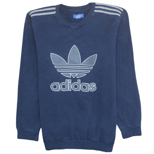 Adidas Mens Blue XL Crew Neck Pullover Sweatshirt Classic Logo