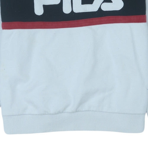 Fila Women White Logo Crew Neck Sweatshirt Size 12