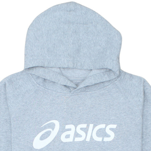 ASICS Women Grey Pullover Hoodie Medium Hooded Sweatshirt
