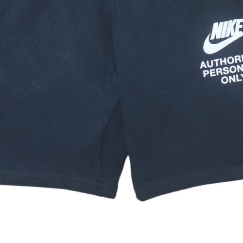 Nike Men's Black Athletic Sweat Shorts M Drawstring Cotton Blend