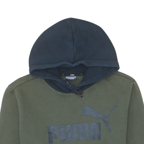 Puma Men’s Green Pullover Hoodie Small Logo Fleece Sweatshirt