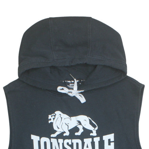 Lonsdale Men's Black Sleeveless Hoodie Vest M Logo Sportswear