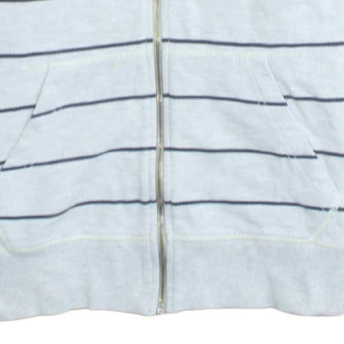 Tommy Hilfiger Men’s White Striped Full Zip Hoodie Medium