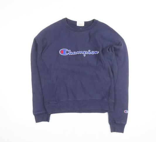 Champion Men's Blue Medium Reverse Weave Crew Neck Sweatshirt