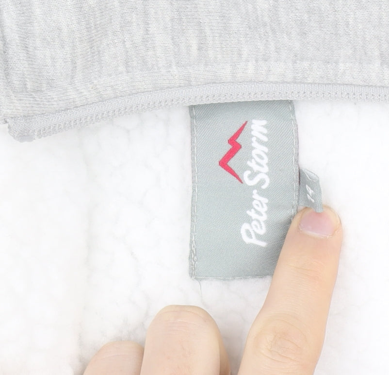 Peter Storm Womens Grey Full Zip Hoodie Size 14 Fleece Lined