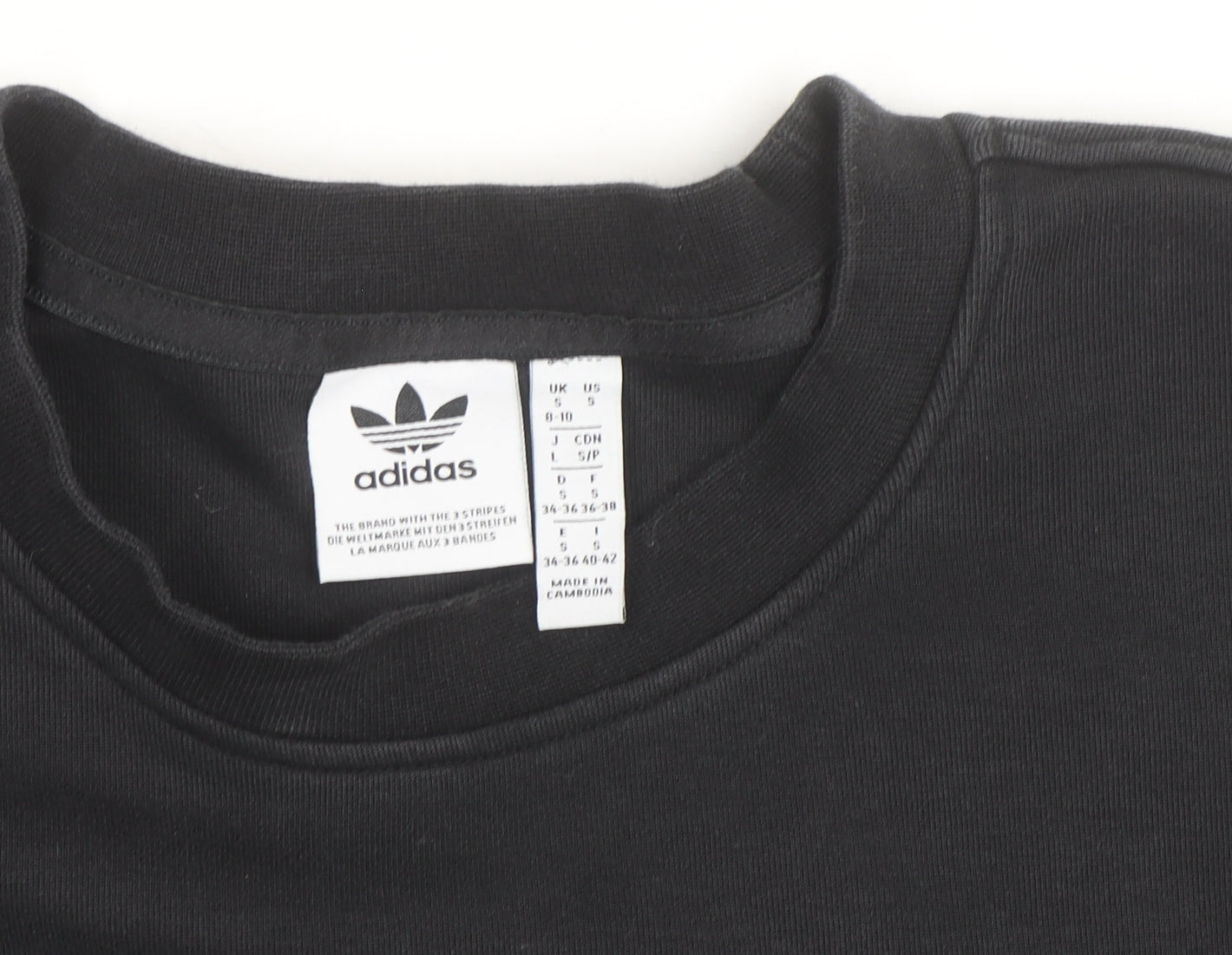 Adidas Women Black Crew Neck Pullover Sweatshirt Size S