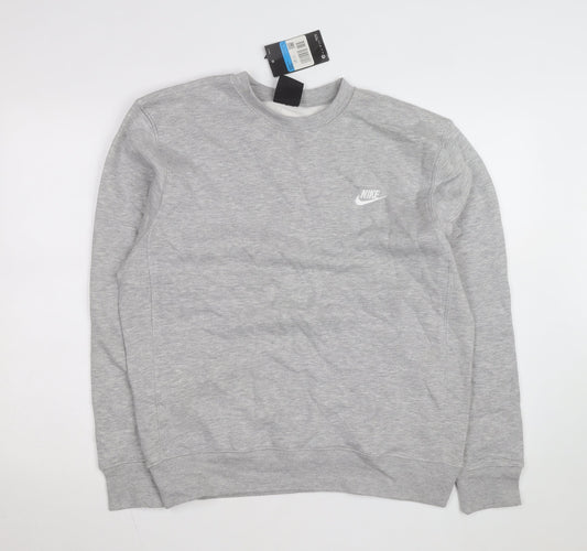 Nike Men's Grey Regular Fit Crew Neck Sweatshirt M