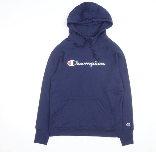 Champion Men's Blue Pullover Hoodie Small Logo Sportswear
