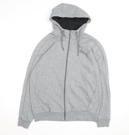 Puma Men's Grey Full Zip Hoodie Size M Regular Fit