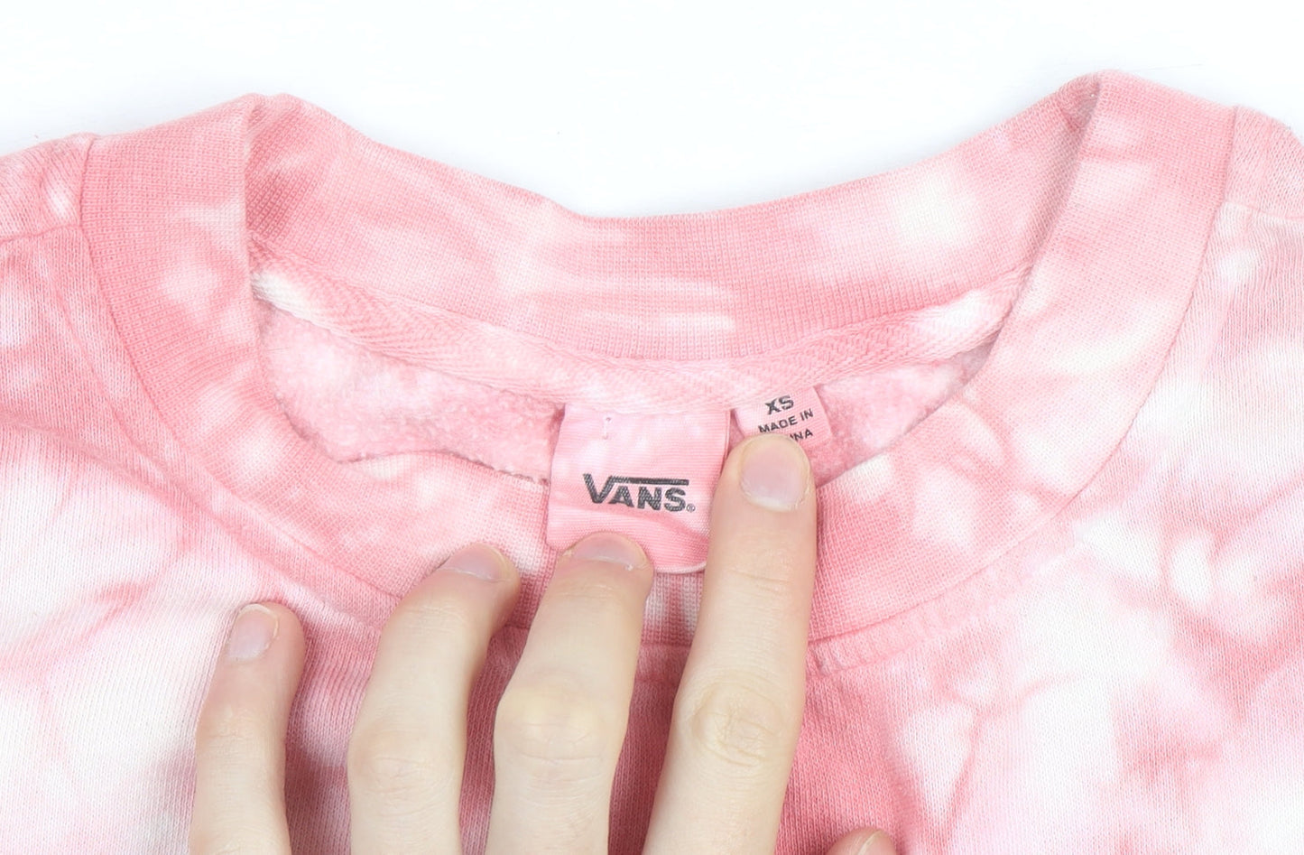 Vans Womens Pink Tie Dye Pullover Sweatshirt XS Cotton Casual