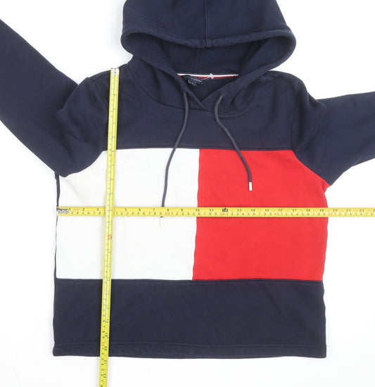Tommy Hilfiger Boys Blue Colourblock Pullover Hoodie Size S