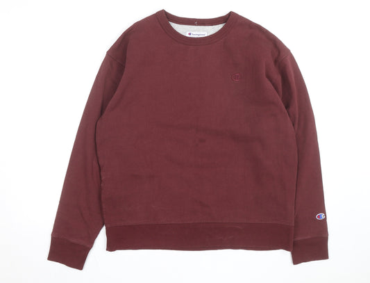 Champion Womens Burgundy Crew Neck Pullover Sweatshirt Size L
