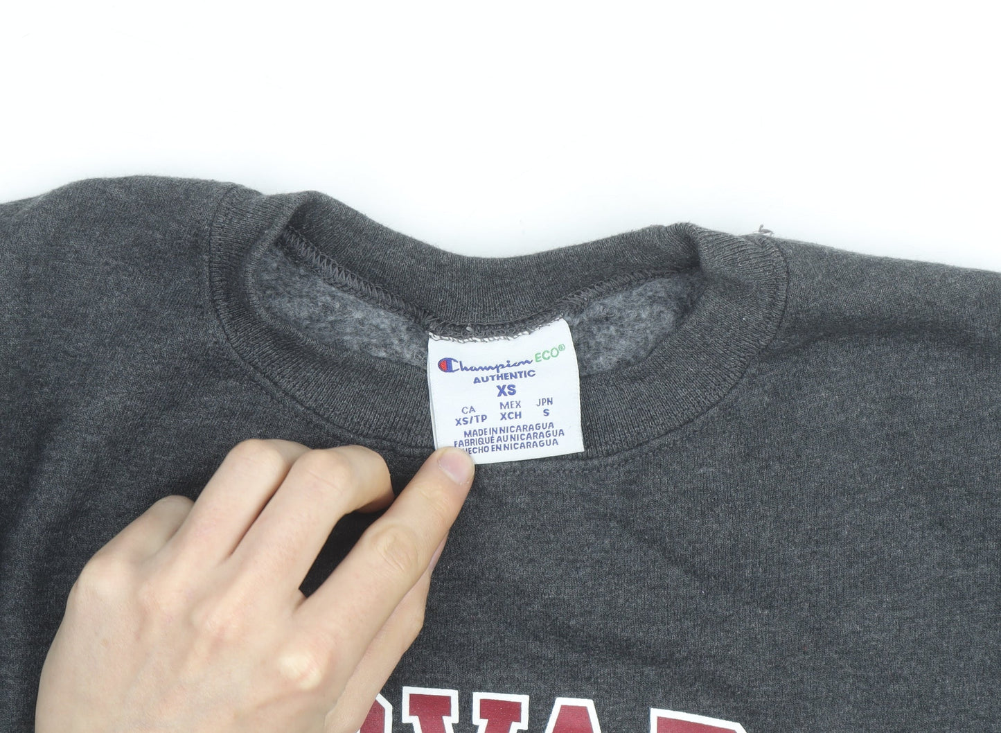 Champion Men’s Grey Harvard Pullover Sweatshirt XS Crew Neck