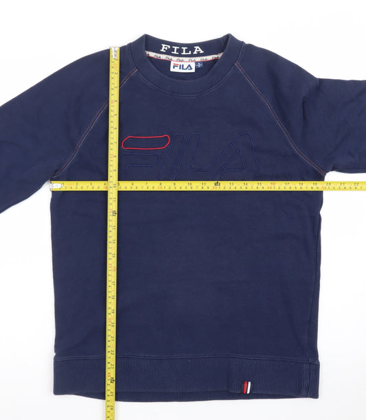 Fila Men's Navy Blue Crew Neck Sweatshirt Size S Cotton Blend