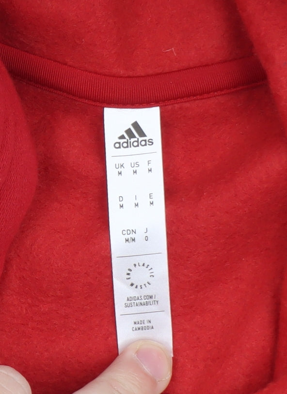 Adidas Mens Red Pullover Hoodie Manchester United Foundation M