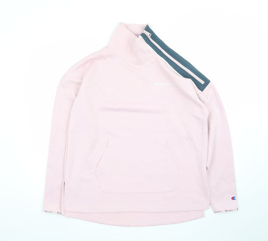 Champion Womens Pink Half Zip Pullover Sweatshirt M