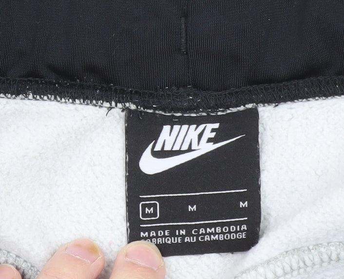 Nike Men's Grey Jogger Trousers M Regular Fit Fleece Zip Pockets