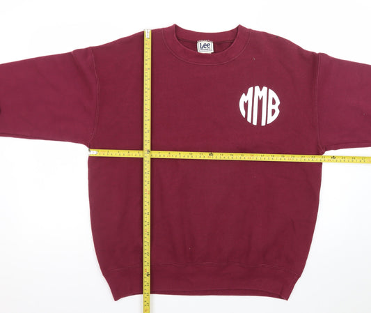 Lee Sport Men's Burgundy Crew Neck Sweatshirt Size L Cotton Blend