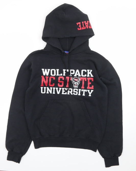 Champion Mens Black Small Pullover Hoodie NC State University Graphic