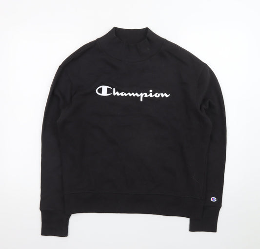 Champion Men's Black Mock Neck Pullover Sweatshirt Size S