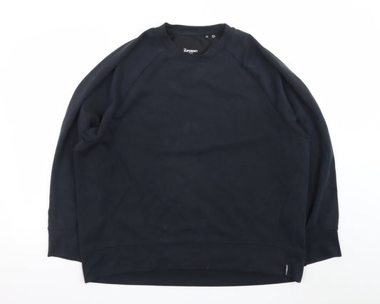 Superdry Men's Black Cotton Blend Pullover Sweatshirt Size L
