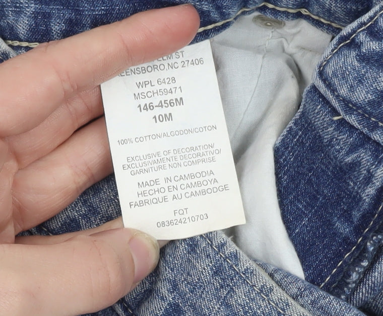Riders Womens Blue Denim Cargo Shorts Size 10 Cotton Relaxed Fit