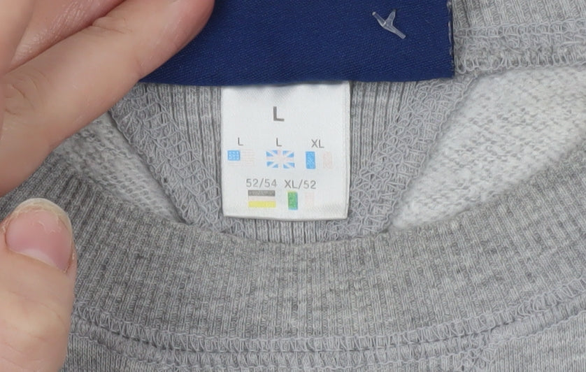Reebok Men's Grey L Pullover Sweatshirt Crew Neck Sports Style