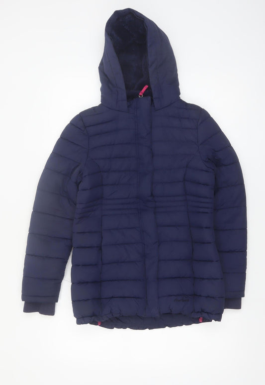 Peter Storm Girls Blue Hooded Puffer Jacket 11-12 Years Winter Coat