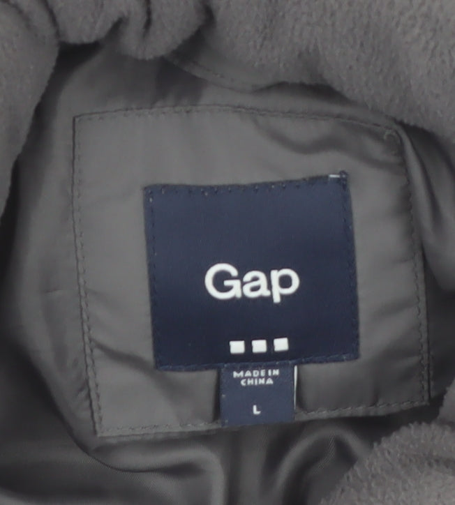 Gap Women's Grey Quilted Puffer Waistcoat L Sleeveless Casual Vest