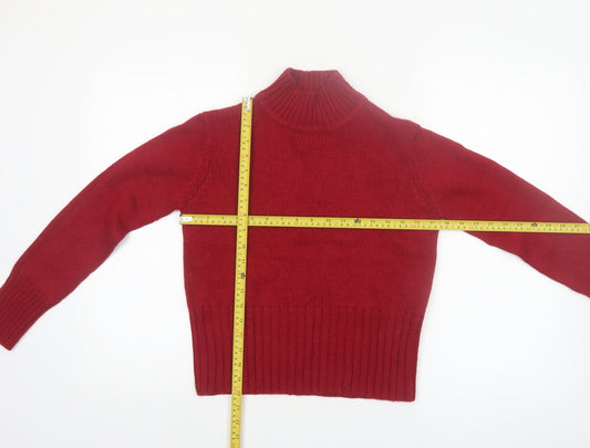 Diesel Womens Red Roll Neck Wool Blend Pullover Jumper Size M