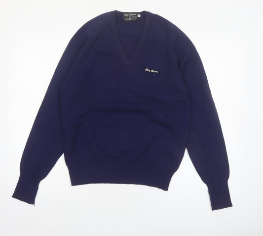 Peter Storm Men’s Blue Wool V-Neck Pullover Jumper M