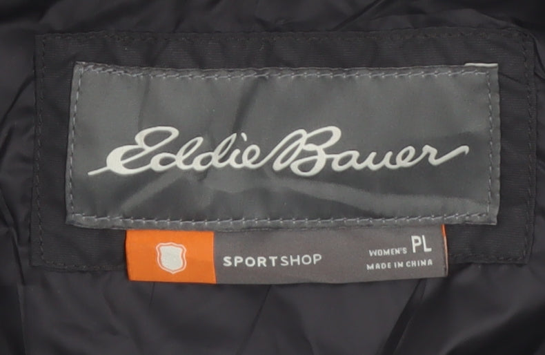 Eddie Bauer Women Black Quilted Mid-Length Jacket Size 16