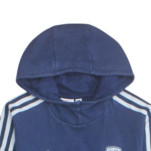 Adidas Boys Blue Pullover Hoodie 13-14 Years F.C. Logo Sportswear