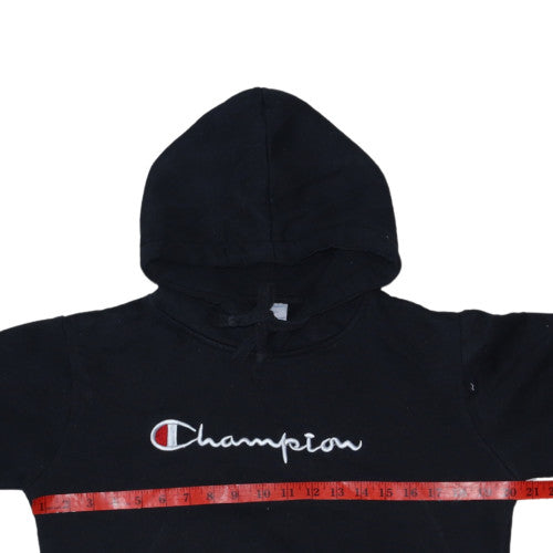 Champion Men's Black Pullover Hoodie Large Embroidered Logo
