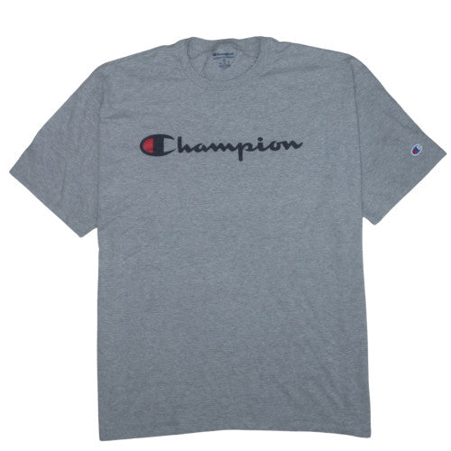 Champion Men's Grey 2XL Crew Neck Athletic Logo T-Shirt