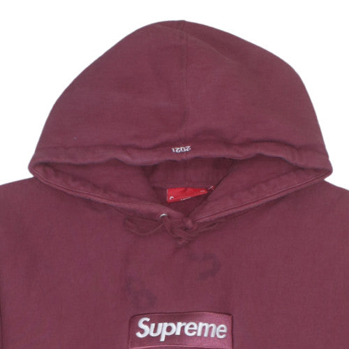 Supreme Men's Red Pullover Hoodie L Logo Fleece Streetwear