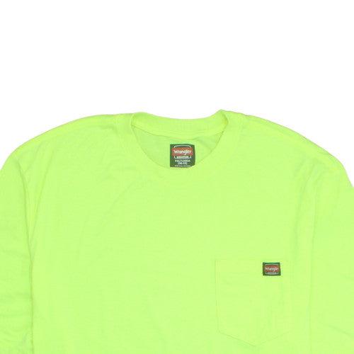 Wrangler Workwear Men's Neon Green 2XLT Crew Neck Short Sleeve T-Shirt