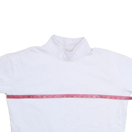 Nike Men's White Roll Neck Cotton Sweatshirt Size L