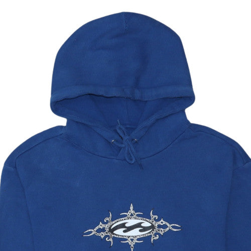 Billabong Mens Blue Pullover Hoodie L Fleece Surf Logo Sweatshirt